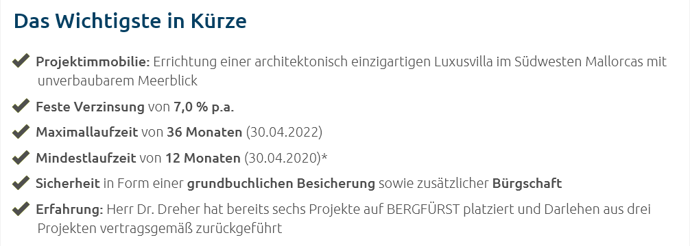 bergfürst 投資条件