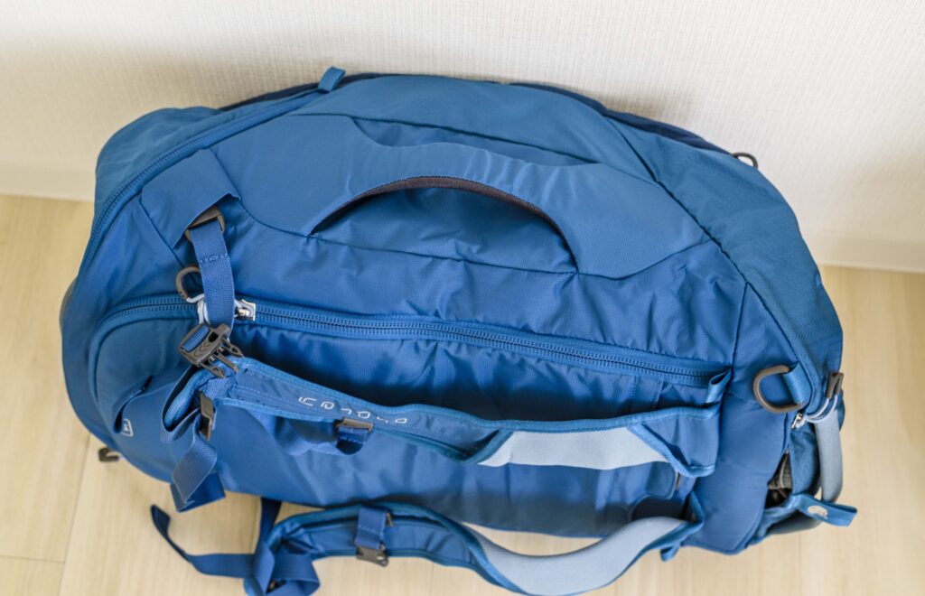 オスプレー ダッフルバック 丈夫な持ち手