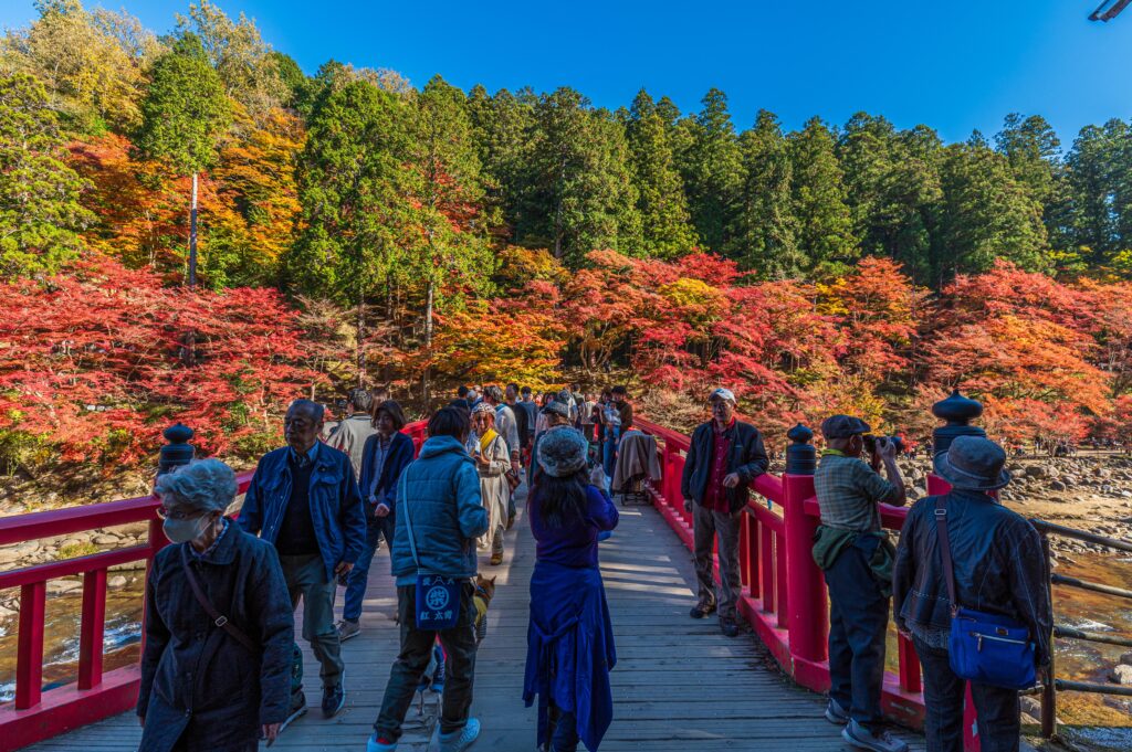 橋の上の人混み