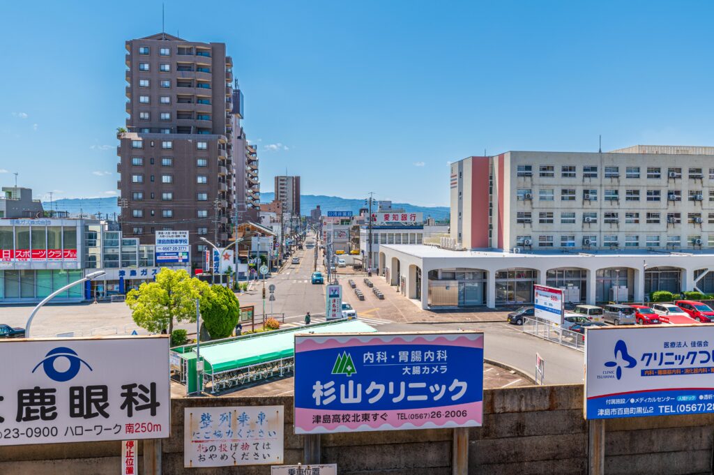 津島　駅からの眺め
