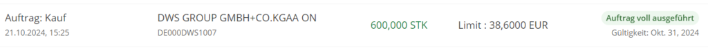DWS　オーダー