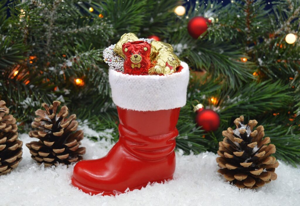 長靴に詰め込まれたお菓子
