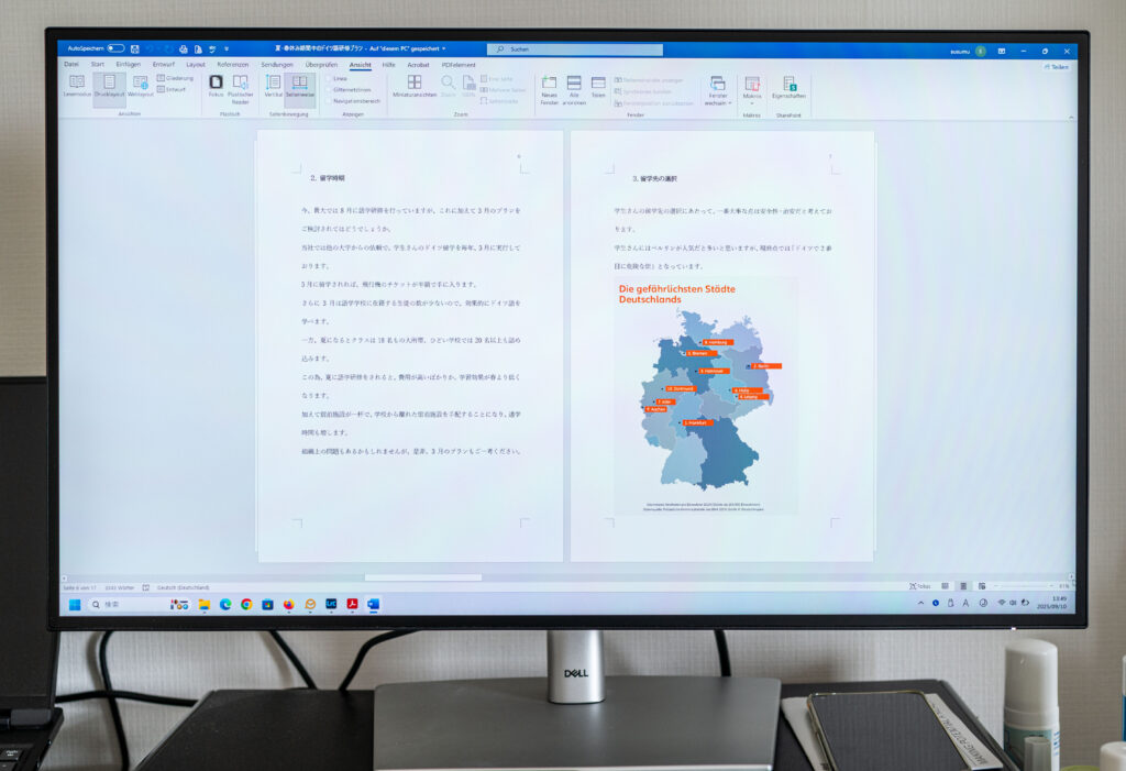 PCモニター　見開きページ表示